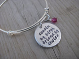 Cousin Bracelet- "cousin by birth friend by choice"  - Hand-Stamped Bracelet  -Adjustable Bangle Bracelet with an accent bead of your choice