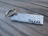 Daddy Keychain - "Daddy"  - Hand Stamped Metal Keychain- small, narrow keychain