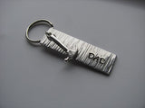 Gift for Dad- Keychain- Father's Keychain "Dad"- Keychain- Textured, with Hammer- Small, Textured, Rectangle Key Chain