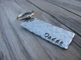 Daddy Keychain - "Daddy"  - Hand Stamped Metal Keychain- small, narrow keychain