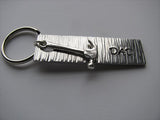 Gift for Dad- Keychain- Father's Keychain "Dad"- Keychain- Textured, with Hammer- Small, Textured, Rectangle Key Chain