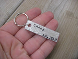 Gift for Dad- Keychain- Father's Keychain "Daddy EST (year of choice)"- Keychain- Small, Textured, Rectangle Key Chain