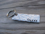 Daddy Keychain - "Daddy"  - Hand Stamped Metal Keychain- small, narrow keychain