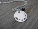 Dare To Dream Inspiration Necklace- "dare to dream" - Hand-Stamped Necklace with an accent bead in your choice of colors