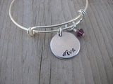 Diva Inspiration Bracelet- "diva"  - Hand-Stamped Bracelet  -Adjustable Bangle Bracelet with an accent bead of your choice