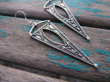 Antique Silver Earrings - Long Earrings - Unique Earrings