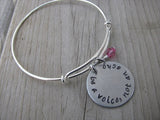 Be A Voice, Not An Echo Inspiration Bracelet- "be a voice, not an echo" Bracelet-  Hand-Stamped Bracelet- Adjustable Bangle Bracelet with an accent bead of your choice