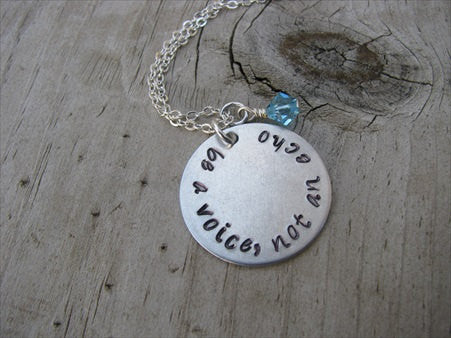 Be A Voice, Not An Echo Inspiration Necklace- "be a voice, not an echo" - Hand-Stamped Necklace with an accent bead in your choice of colors