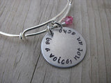 Be A Voice, Not An Echo Inspiration Bracelet- "be a voice, not an echo" Bracelet-  Hand-Stamped Bracelet- Adjustable Bangle Bracelet with an accent bead of your choice