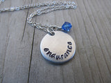Endurance Inspiration Necklace- "endurance"- Hand-Stamped Necklace with an accent bead in your choice of colors
