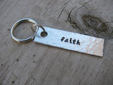 Faith Inspiration Keychain - "faith"  - Hand Stamped Metal Keychain- small, narrow keychain