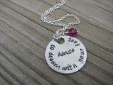 Dancing Inspiration Necklace- "dance to dream with your feet" -Hand-Stamped Necklace  -with an accent bead of your choice