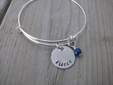 Fierce Inspiration Bracelet- "fierce"  - Hand-Stamped Bracelet  -Adjustable Bangle Bracelet with an accent bead of your choice