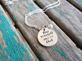 Find Yourself Inspiration Necklace- "find yourself and be that" - Hand-Stamped Necklace with an accent bead in your choice of colors