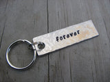 Forever Inspiration Keychain - "forever"  - Hand Stamped Metal Keychain- small, narrow keychain