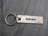 Forever Inspiration Keychain - "forever"  - Hand Stamped Metal Keychain- small, narrow keychain