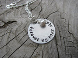 Forever By Your Side Inspiration Necklace- "forever by your side" - Hand-Stamped Necklace with an accent bead in your choice of colors