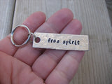 Free Spirit Inspiration Keychain - "free spirit" - Hand Stamped Metal Keychain- small, narrow keychain