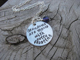 Grandmother's Necklace- "Grandmas are Moms with extra frosting"  - Hand-Stamped Necklace with an accent bead of your choice