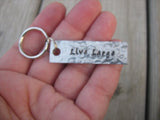 Live Large Inspiration Keychain - "Live Large"  - Hand Stamped Metal Keychain- small, narrow keychain