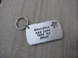 Gift for Grandma- Grandma Keychain- Brushed Silver Keychain with Star Cut-out "Grandma has love like no other" - Hand Stamped Metal Keychain