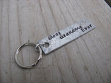 Grandma Keychain - "Best Grandma Ever" - Hand Stamped Metal Keychain- small, narrow keychain