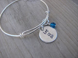 Let It Go Inspiration Bracelet- "let it go"  - Hand-Stamped Bracelet -Adjustable Bangle Bracelet with an accent bead in your choice of colors