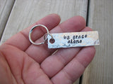 By Grace Alone Inspiration Keychain - "by grace alone" - Hand Stamped Metal Keychain- small, narrow keychain