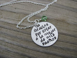 Spanish Mother in Law Necklace- Spanish quote Necklace- "Gracias por criar a la mujer de mis sueños"- Hand-Stamped Necklace with an accent bead of your choice