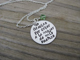 Spanish Mother in Law Necklace- Spanish quote Necklace- "Gracias por criar a la mujer de mis sueños"- Hand-Stamped Necklace with an accent bead of your choice