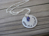 Grow Old With Me Inspiration Necklace- "grow old with me" - Hand-Stamped Necklace with an accent bead in your choice of colors