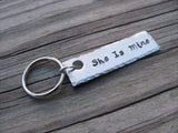 His and Hers Keychain Set- Hand-Stamped Keychains "He Is Mine" and "She Is Mine" great gift for bridal shower, wedding, anniversary gift - Hand Stamped Metal Keychains