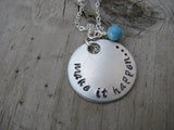 Make It Happen Inspiration Necklace- "make it happen..." - Hand-Stamped Necklace with an accent bead in your choice of colors