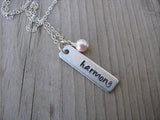 Harmony Inspiration Necklace "harmony"- Hand-Stamped Necklace with an accent bead in your choice of colors