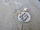 Sister of my Heart Necklace- Best Friend Necklace, Cousin Necklace "sister of my heart" - Hand-Stamped Necklace with an accent bead of your choice