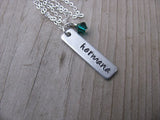 Spanish Sister Necklace- "hermana" -Hand-Stamped Necklace with an accent bead of your choice