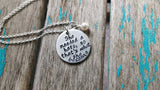 She Needed a Hero Necklace- Hand-Stamped Necklace "she needed a hero, so that's what she became" with an accent bead in your choice of colors
