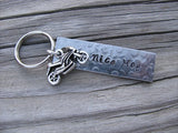 Gift for Dad, Grandpa, Uncle, Husband- Keychain- "Nice Hog" or name of your choice- Keychain- Textured, with Motorcycle Charm
