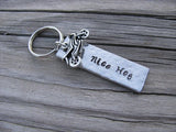 Gift for Dad, Grandpa, Uncle, Husband- Keychain- "Nice Hog" or name of your choice- Keychain- Textured, with Motorcycle Charm