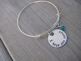 I Hope You Dance Bracelet- "I hope you dance" - Hand-Stamped Bracelet- Adjustable Bangle Bracelet with an accent bead of your choice