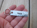 Hope Inspiration Keychain - "hope" - Hand Stamped Metal Keychain- small, narrow keychain