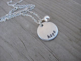 Hope Inspiration Necklace- "hope" - Hand-Stamped Necklace with an accent bead in your choice of colors