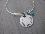 I Hope You Dance Bracelet- "I hope you dance" - Hand-Stamped Bracelet- Adjustable Bangle Bracelet with an accent bead of your choice