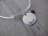 Hope Inspiration Bracelet- "hope"  - Hand-Stamped Bracelet  -Adjustable Bangle Bracelet with an accent bead of your choice