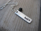 Hope Inspiration Necklace "hope"- Hand-Stamped Necklace with an accent bead in your choice of colors