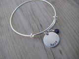 Hope Inspiration Bracelet- "hope"  - Hand-Stamped Bracelet  -Adjustable Bangle Bracelet with an accent bead of your choice