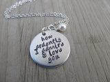 Pride & Prejudice Inspiration Necklace- "how ardently I admire & love you"  - Hand-Stamped Necklace with an accent bead in your choice of colors