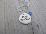 Stay Humble Inspiration Necklace- "stay humble" - Hand-Stamped Necklace with an accent bead in your choice of colors