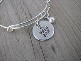 Engagement Bracelet- "I said yes"  - Hand-Stamped Bracelet-Adjustable Bracelet with an accent bead of your choice