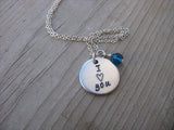 Hand-Stamped Necklace "I ♥ you" , accent bead of your choice- Gift for Wife, Girlfriend, Mom, Grandma, Aunt, Friend, etc.